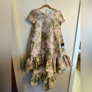 Mac Duggal Floral Brocade High-Low Mini Gown